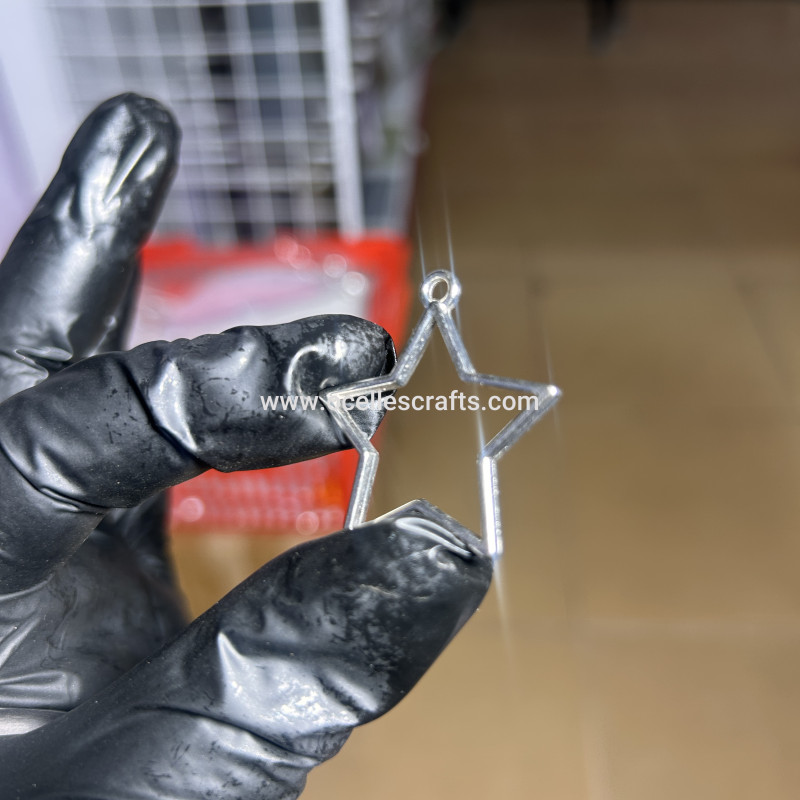 Silver Star open back bezel for pendant or earring