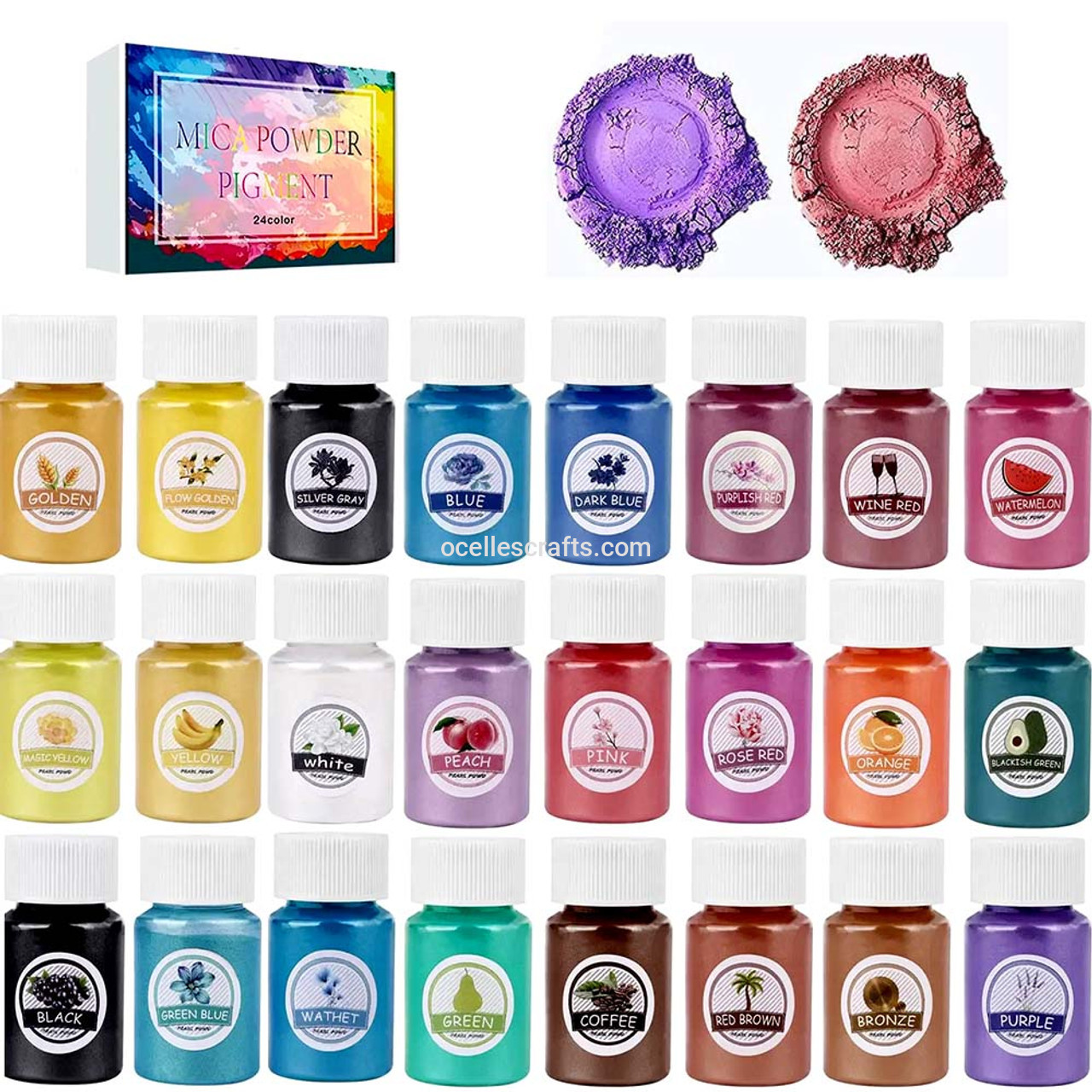 24 color mica powder set