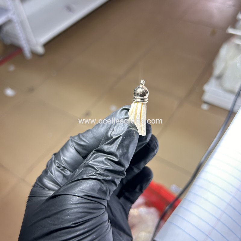 Beige Gold Cap Leather Tassel