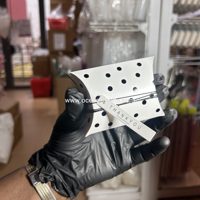 50pcs Black Polka Dot Pillow Box for packaging Keychains