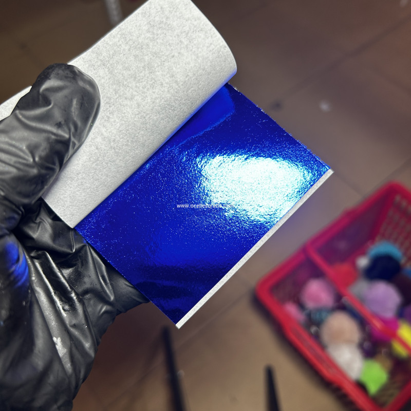 12 pcs Blue leaf sheets or foil flakes
