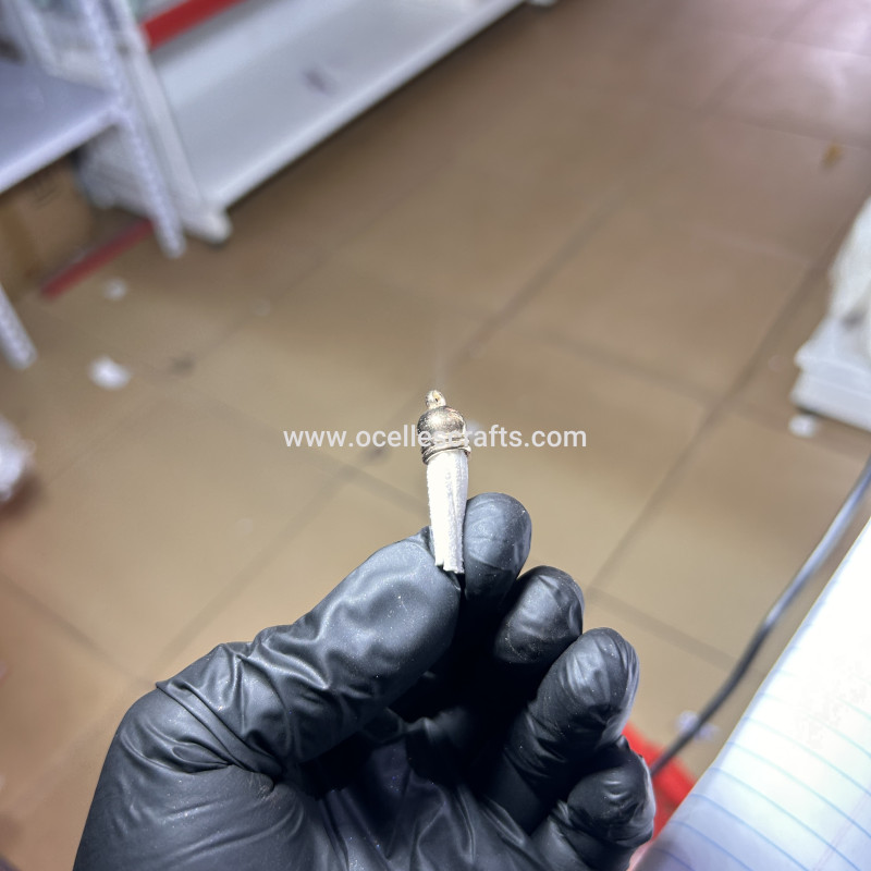 White Gold Cap Leather Tassel