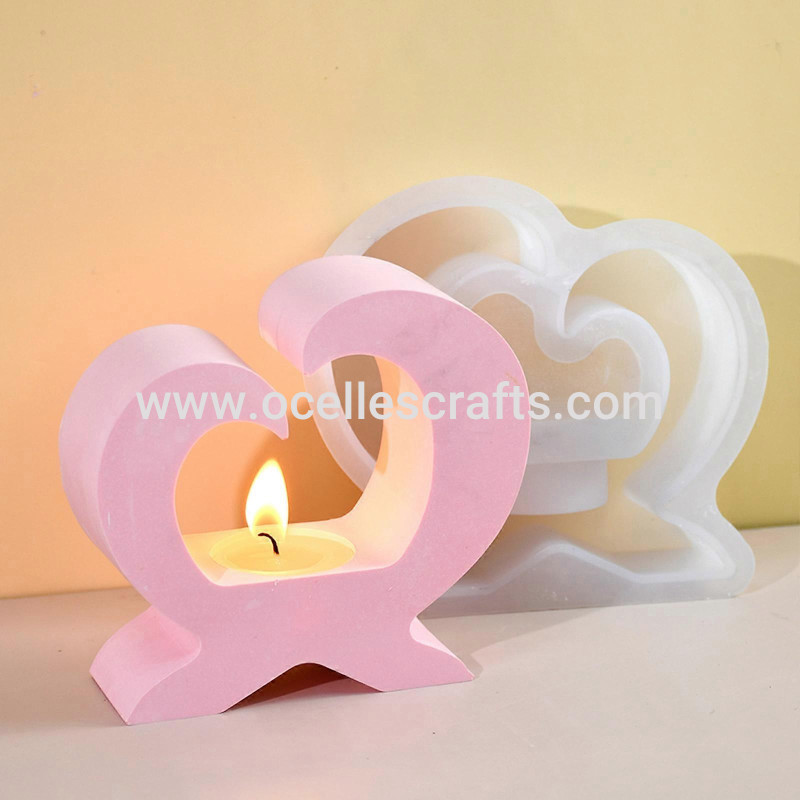 Heart Shaped Candle Holder Decor Mold with tealight or free smokeless candle