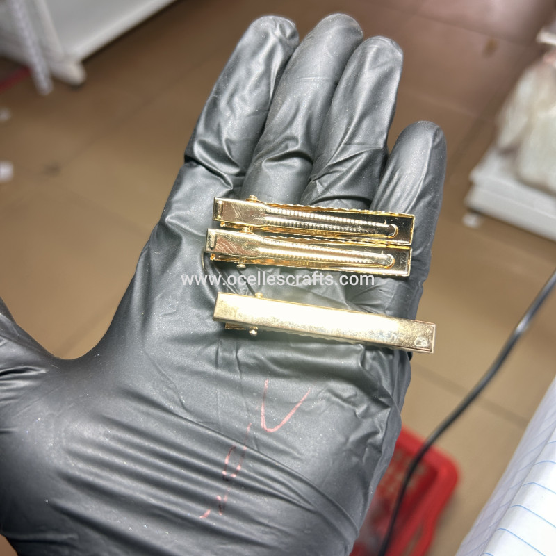 3pcs Gold Hair Clip Base