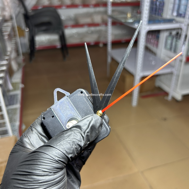 Black Medium Clock Hands With Clock Engine or Mechanism