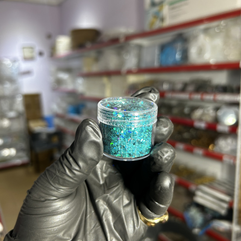 Turquoise Blue Holographic Chunky Glitter