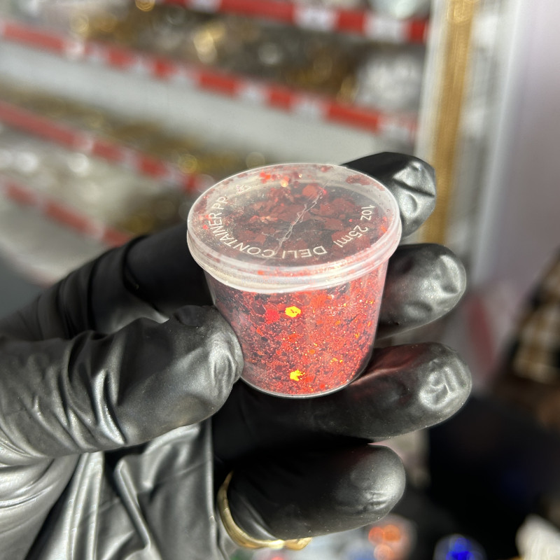 Red Holographic Chunky Glitter