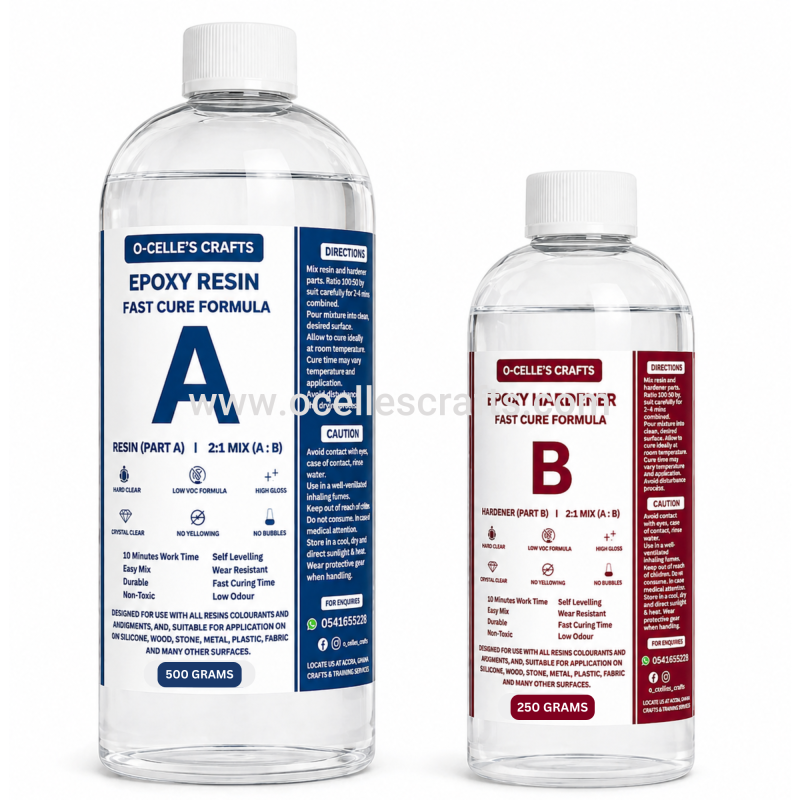 FAST CURE 750g  2:1 Epoxy Resin 2-4Hr Cure Set | 500g Resin, 250g Hardener