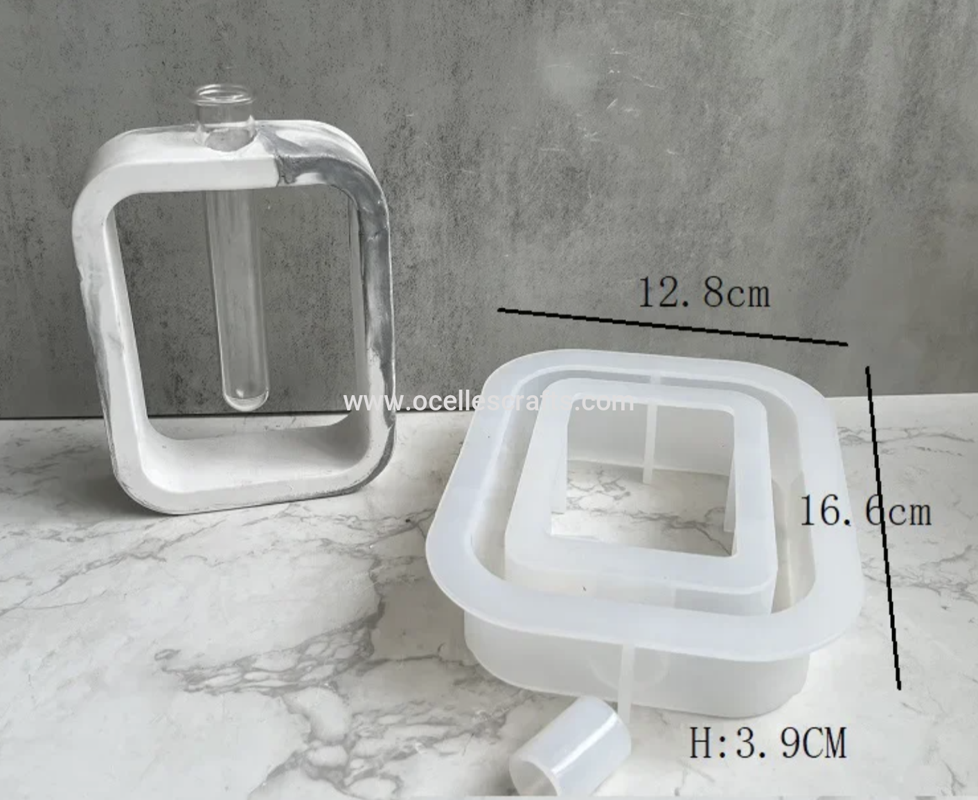 Hollow Rectangle Hydroponic Flower Vase with tube