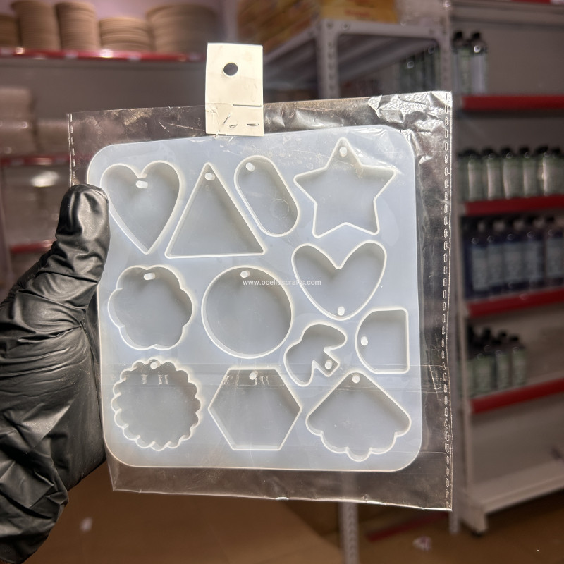 12 Cavity Multiple Shape Charm or Keychain Mold