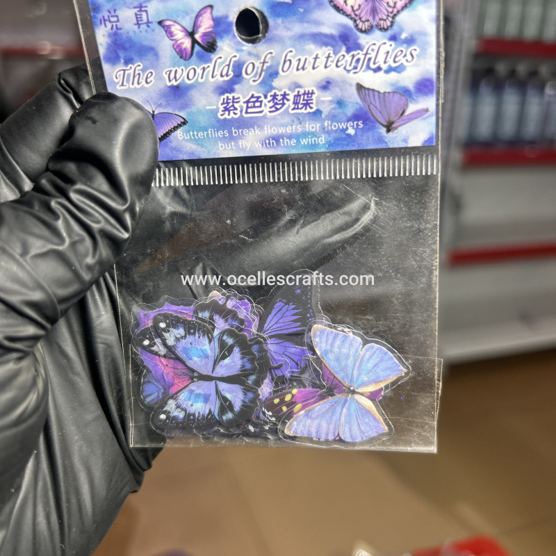 40pcs Purple butterfly Stickers