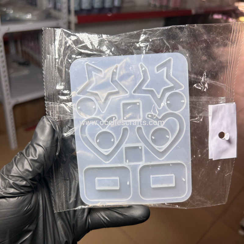 Hook Earring Mold with Star and Heart Designs