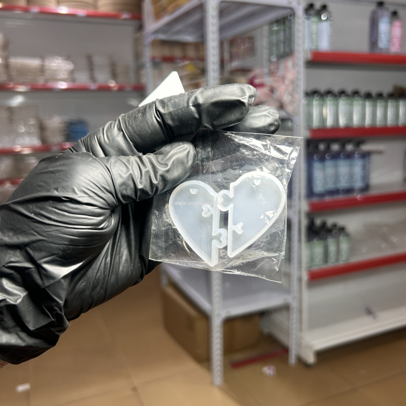Split heart Keychain, Pendant or Charm Mold
