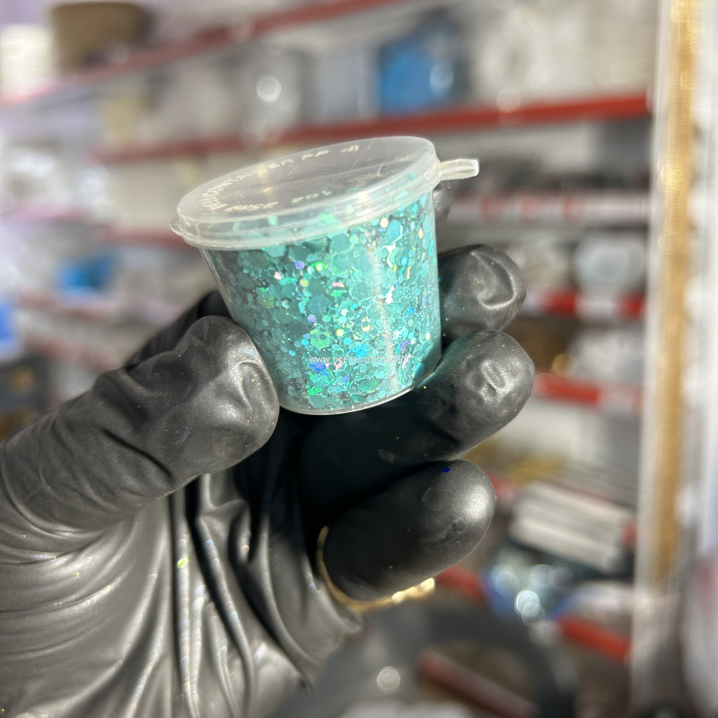 Turquoise Green Holographic Chunky Glitter