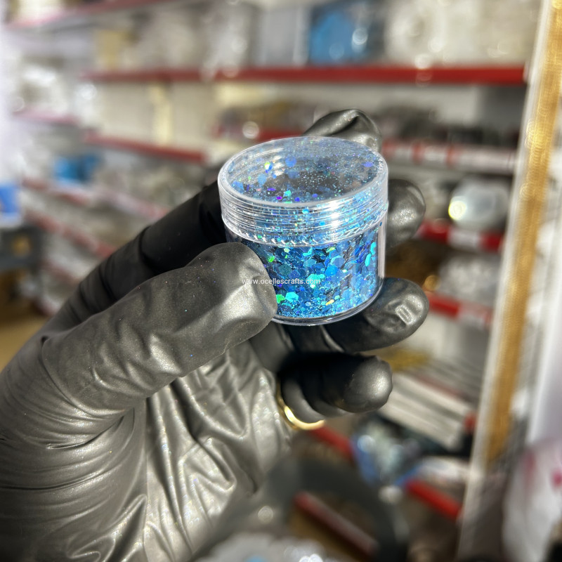 Light Blue Holographic Chunky Glitter