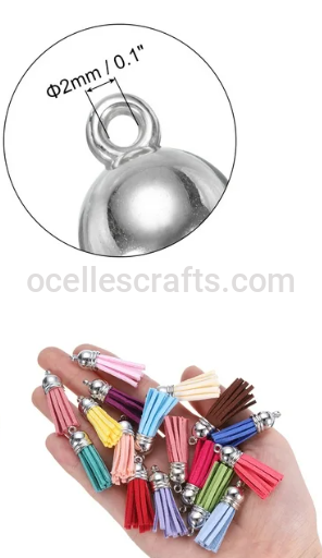 Silver Cap Leather Tassels