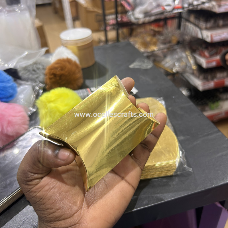 50pcs Gold Reflective Pillow Box for packaging Keychains