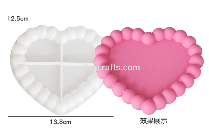 Bubble Edge Heart Coaster Mold