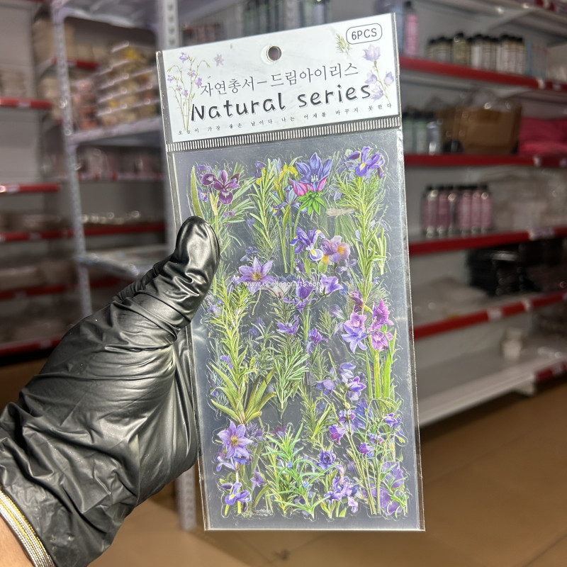6pcs Purple Natural Series Sticker