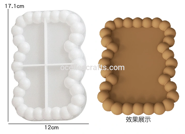Bubble Edge Wavy Rectangle Coaster Mold