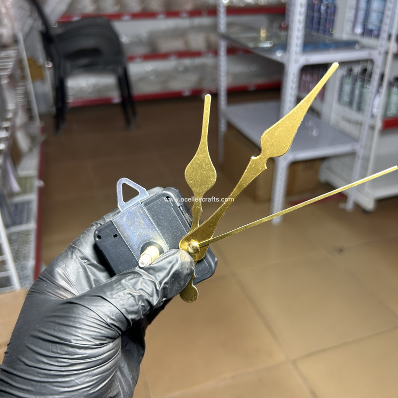 Gold Long Clock Hands With Clock Engine or Mechanism