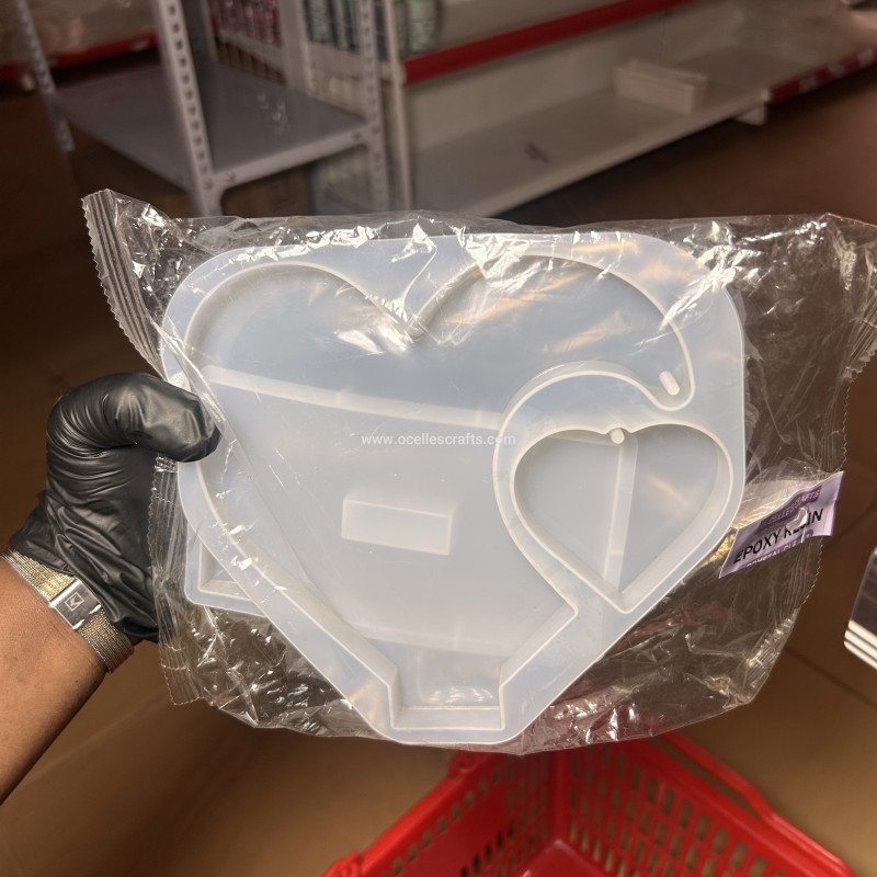 Double Heart Picture Frame Mold With Stand