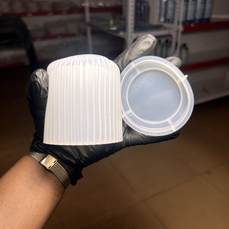 Striped Narrow Storage Mold With Lid