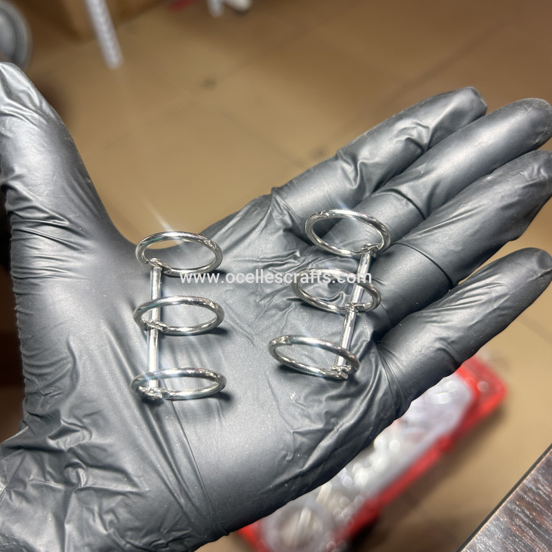 2Pcs 3-ring Silver Binder Rings