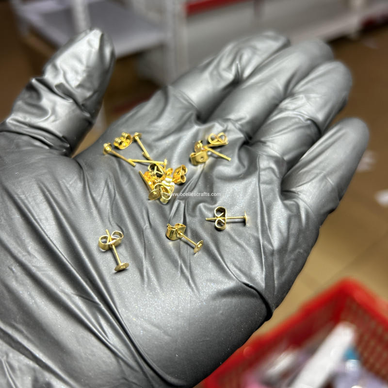 10pcs Gold Stud Earring Base(5 pairs)