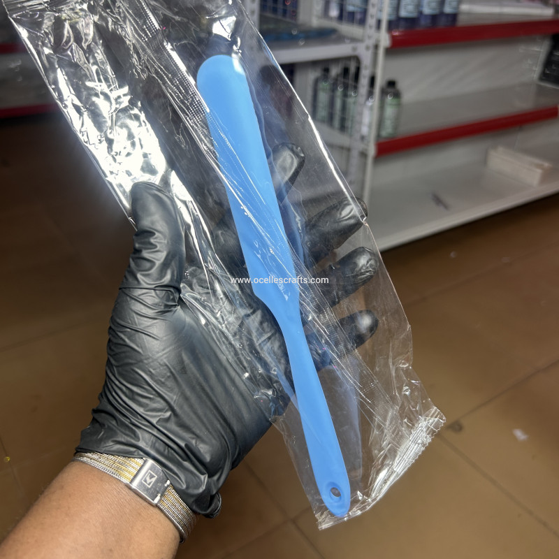 Large Blue Reusable Silicon Mixing Spatula