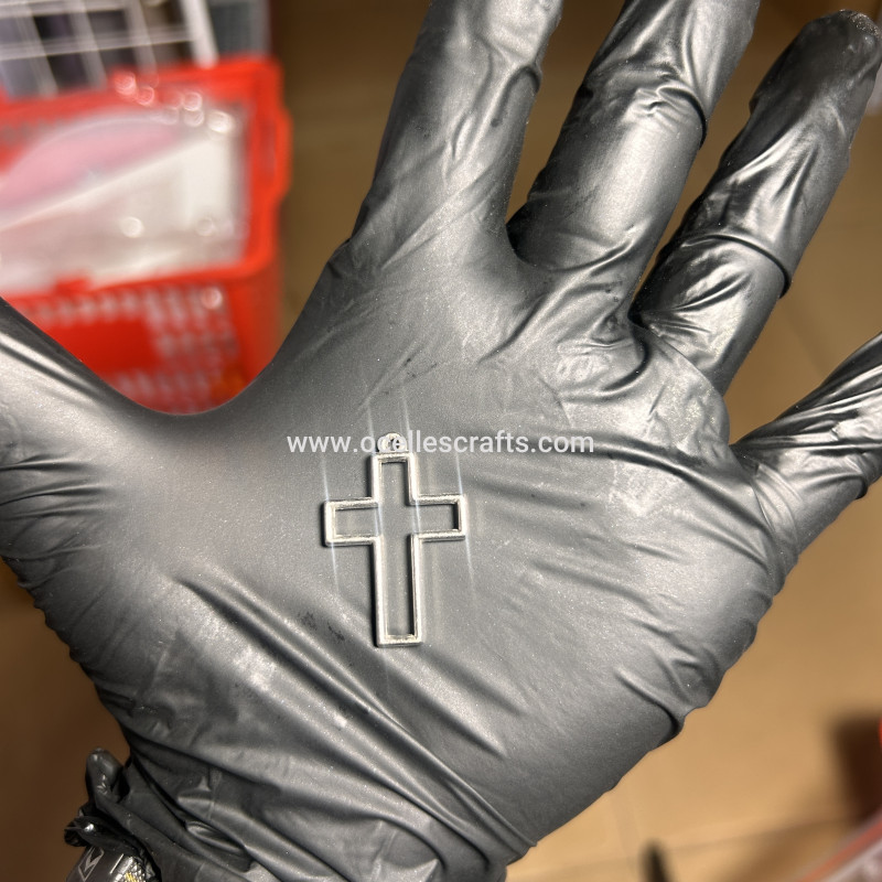 Silver Cross open back bezel for pendant or earring