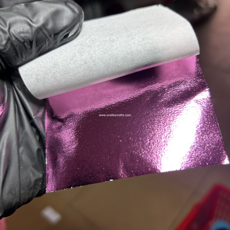 12 pcs Rose or Pink leaf sheets or foil flakes