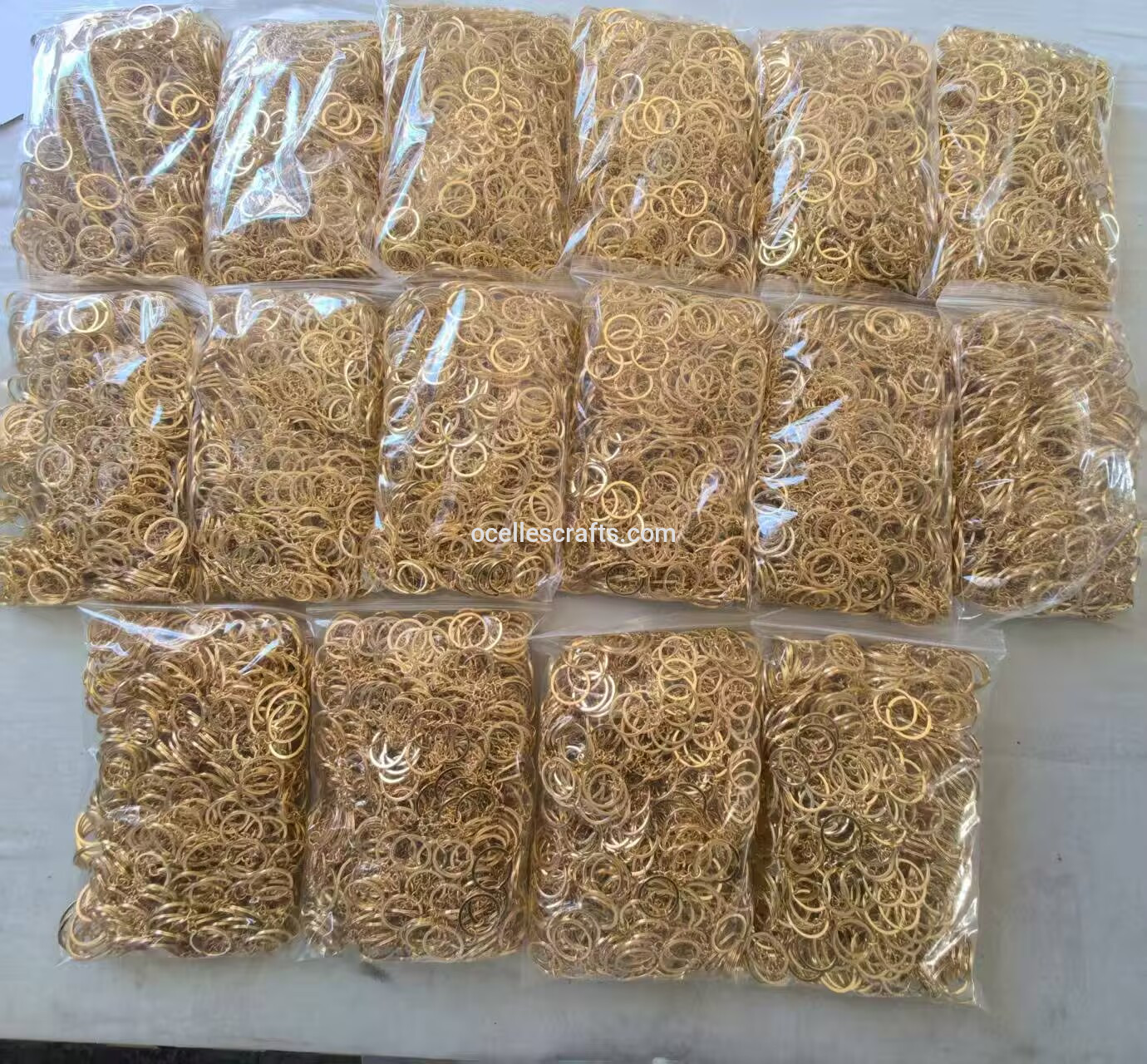 500 pcs Gold keyrings with eyecrews