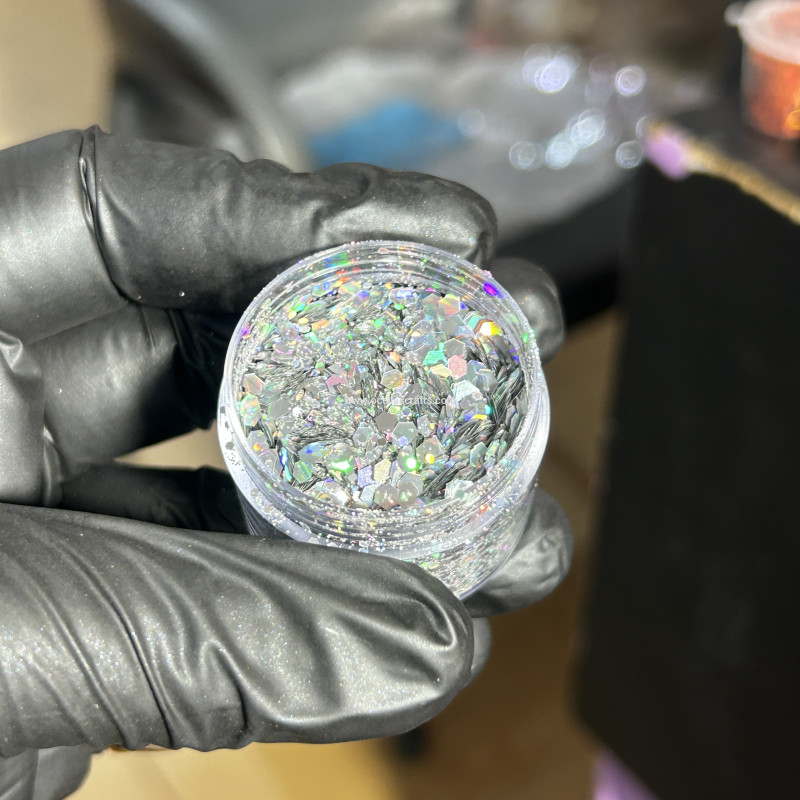 Silver Holographic Chunky Glitter