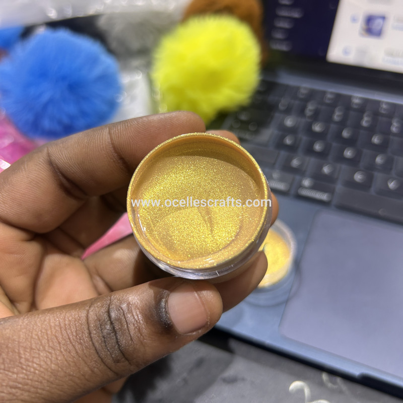 25g Permanent Shimmering Gold metallic paint for crafts Canvas, Wood, Clay, Fabric, Ceramic, Stone, Glass Craft Supplies Waterproof and Non-fading