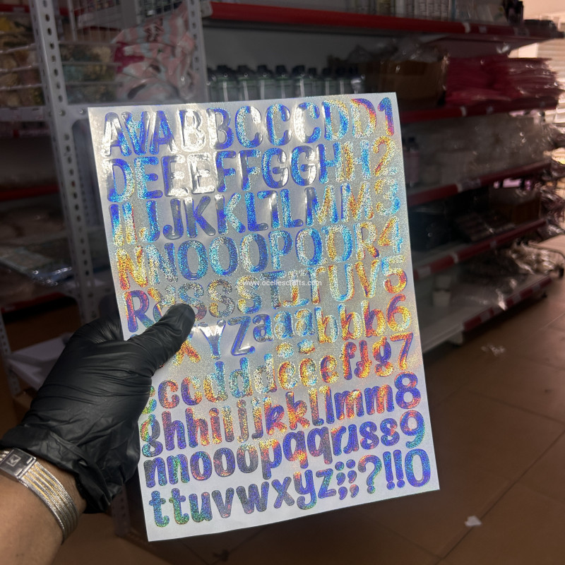 Silver Large Glitter Alphabet Sticker