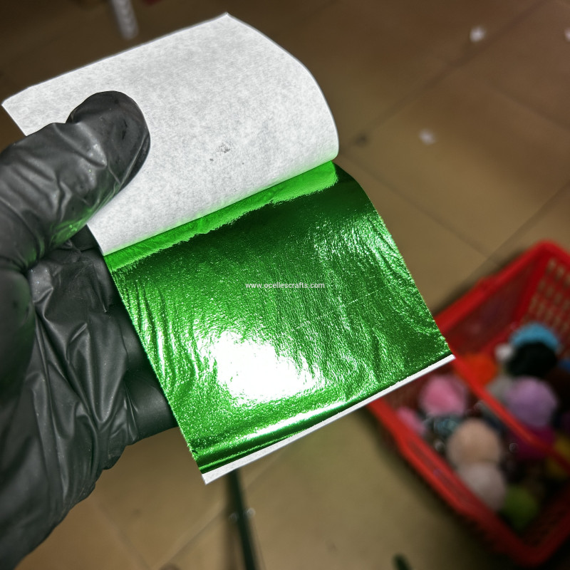 12 pcs Green leaf sheets or foil flakes