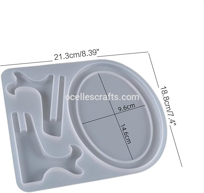 oval picture frame with easel stand