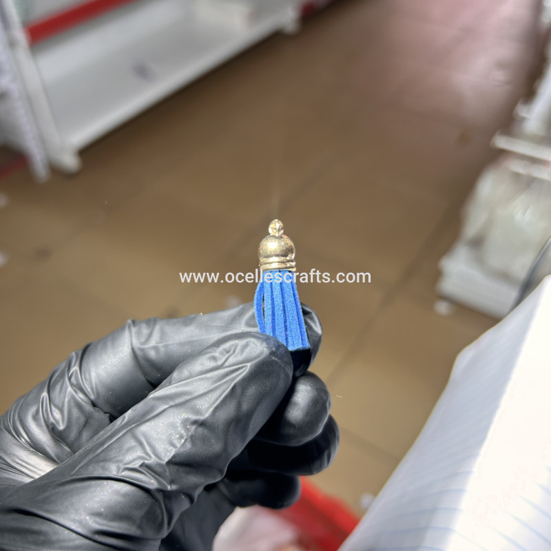 Blue Gold Cap Leather Tassel