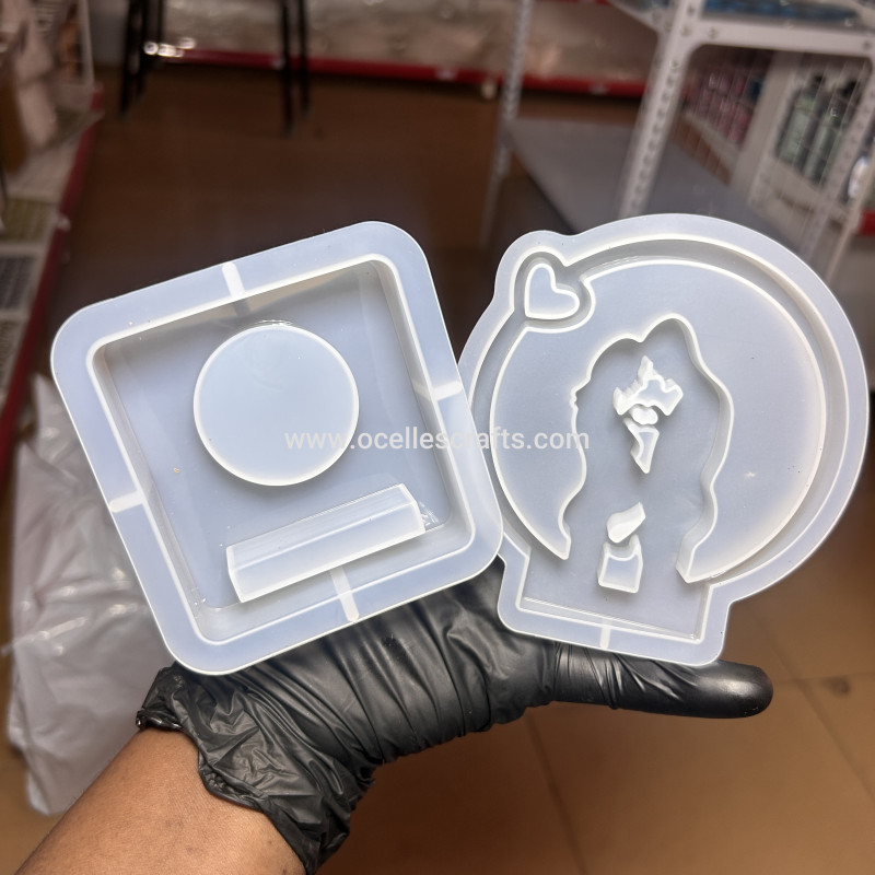 2pcs Embracing Couple Mother's day tealight Candle Stand decor Mold