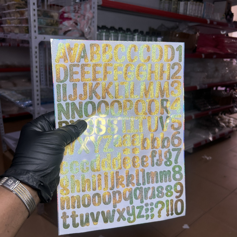 Gold Large Glitter Alphabet Sticker