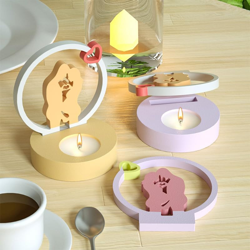 Embracing Pregnancy Couple with Candle Holder stand and free smokeless candle