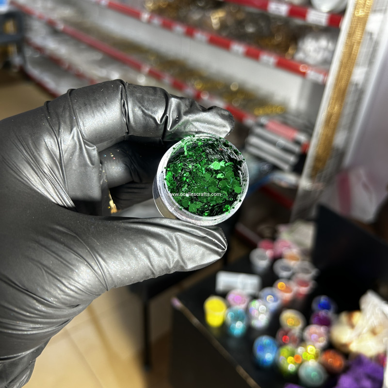 Green Holographic Chunky Glitter