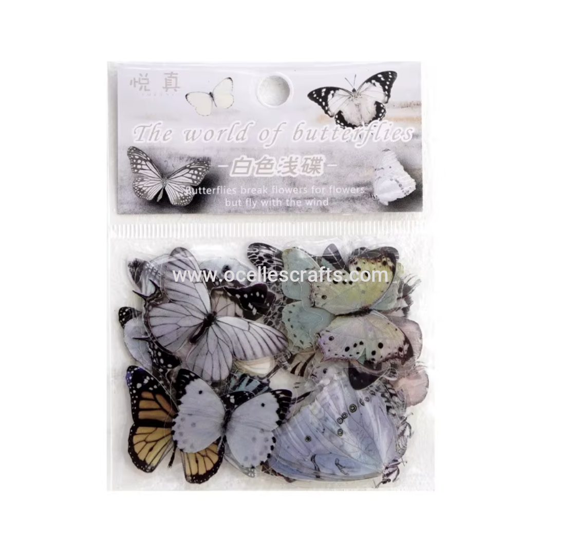 40pcs grey butterfly Stickers