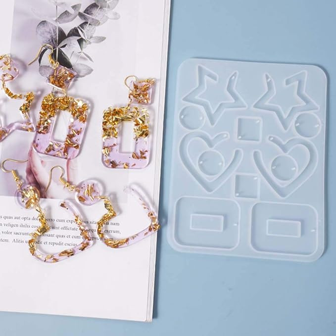 Mixed hook earring mold with star and extra designs