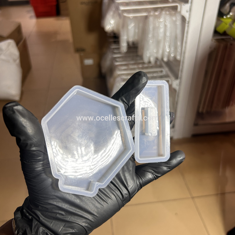 Hexagon 2pcs Mini frame or Table Plaque Mold