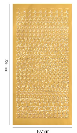Gold Uppercase PVC Sticker
