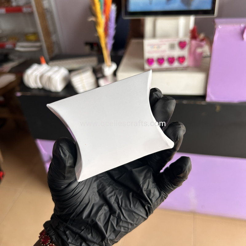 White Pillow Box for packaging Keychains