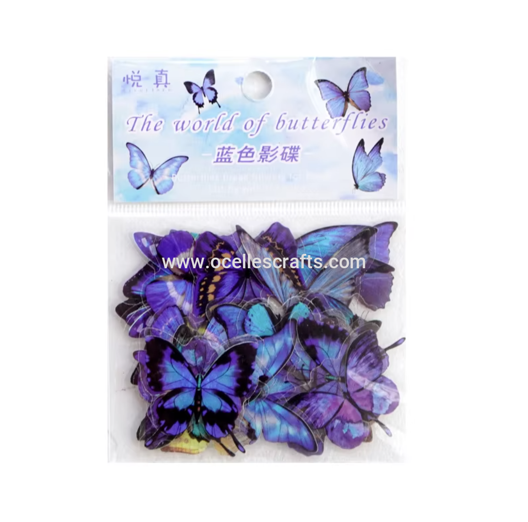 40pcs blue butterfly Stickers
