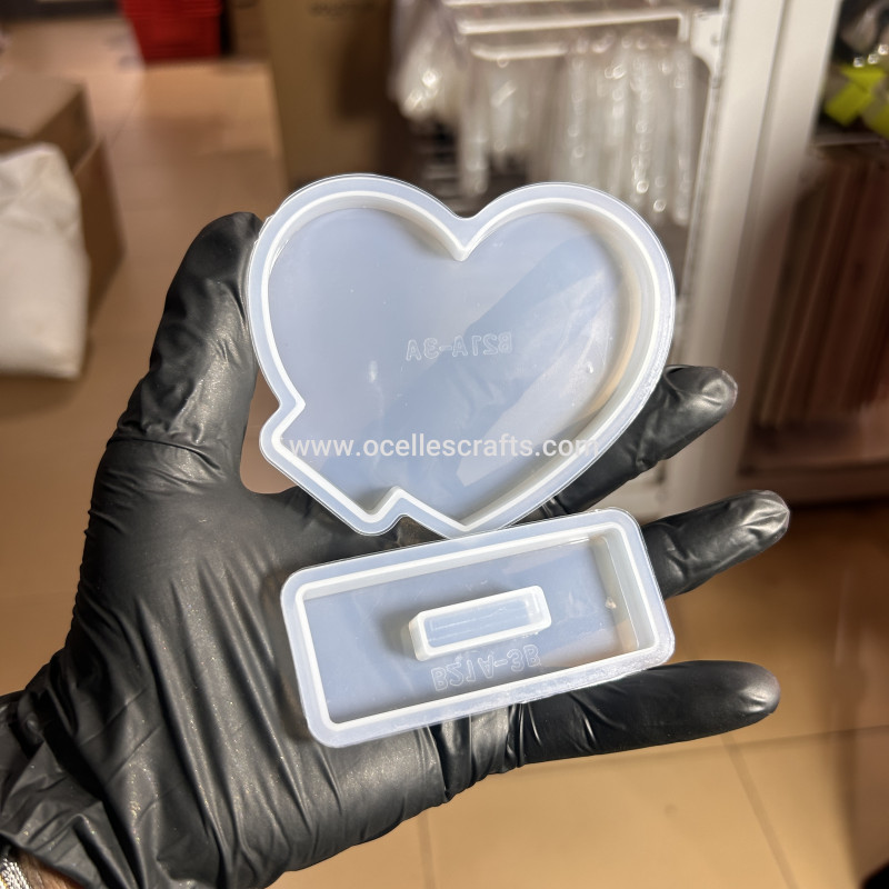 Heart 2pcs Mini frame or Table Plaque Mold
